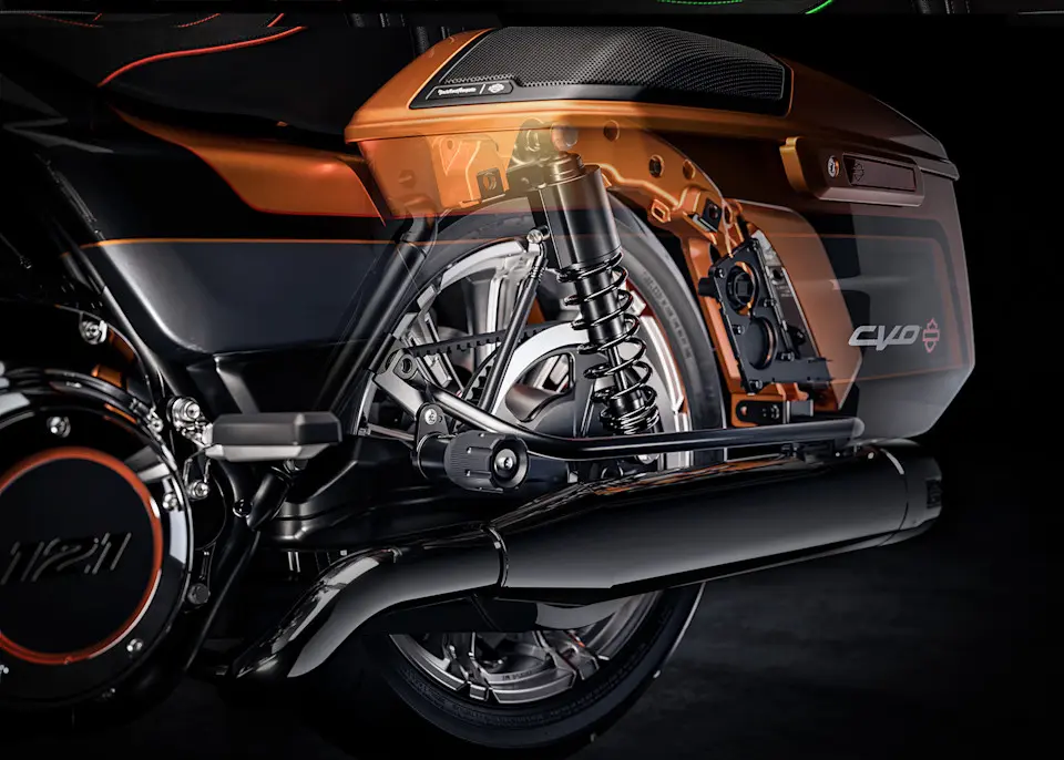 Harley-Davidson 2026 CVO Street Glide Hinterradfederung.