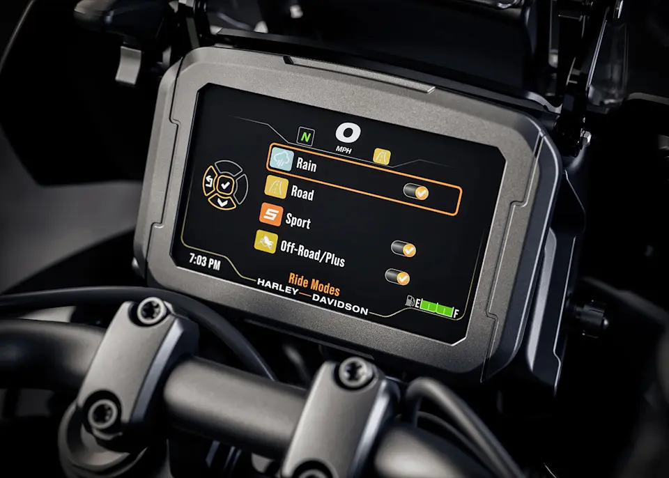 Harley-Davidson Pan America 2026 Bildschirm mit Fahrmodi